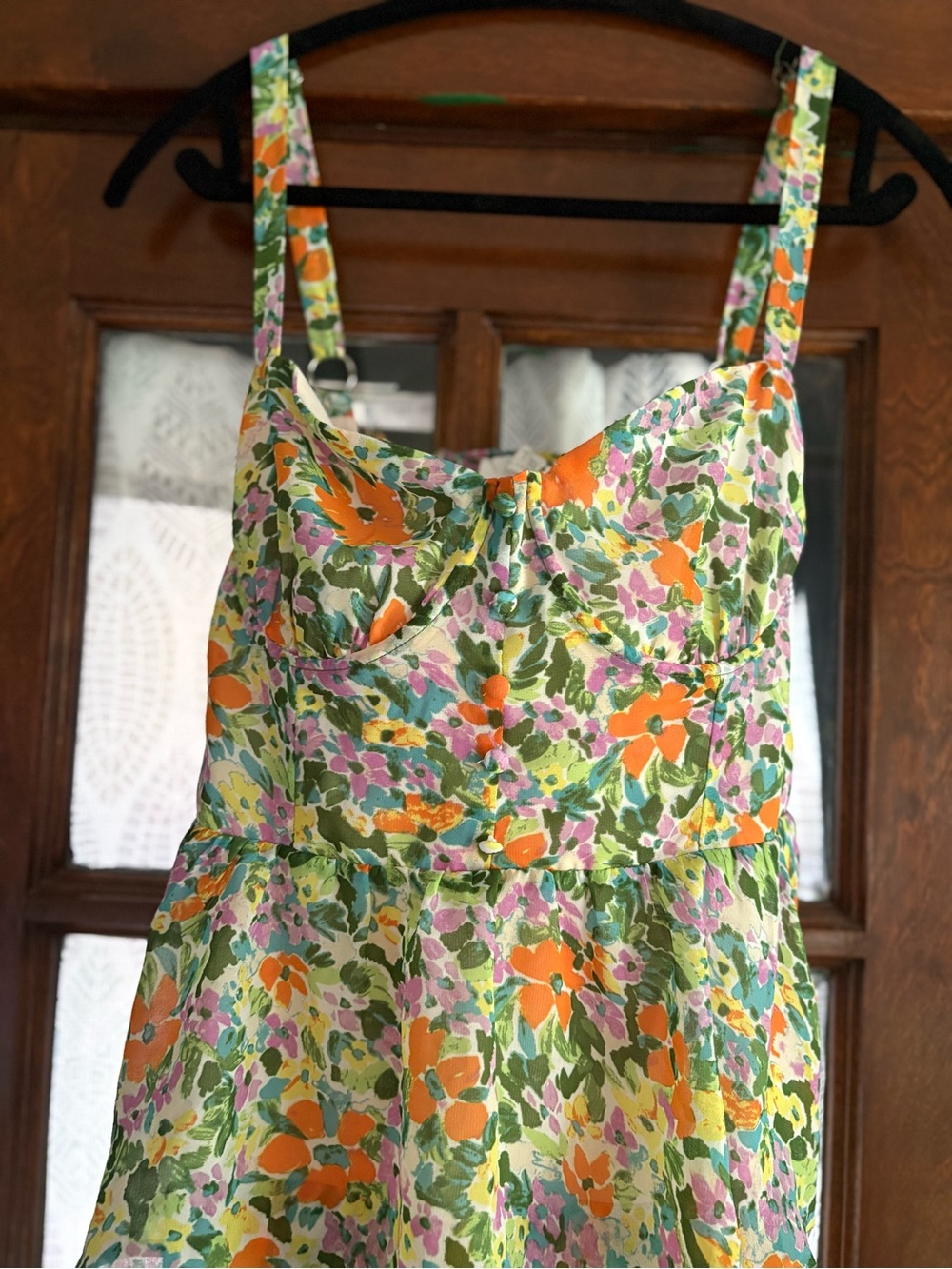 ASTR the Label Midsummer Floral Tiered Midi Maxi Dress NWOT Size Large Green - Picture 8 of 14